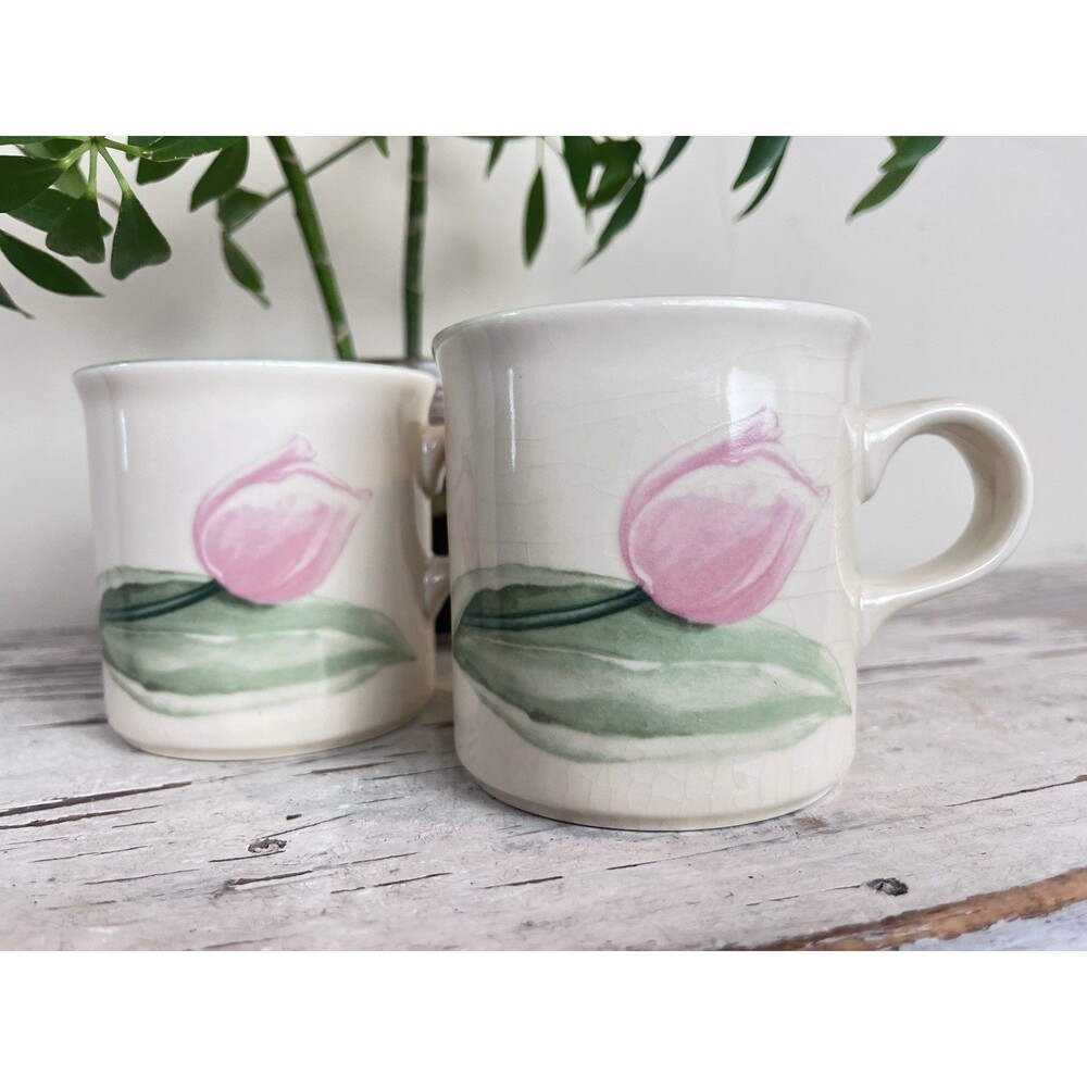 Vintage Shabby Chic Pfaltzgraff “Garden Party” Coffee/Tea Mugs Set Cottage Core